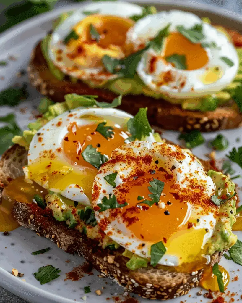 Spicy Chili Butter Avocado Toast with Eggs