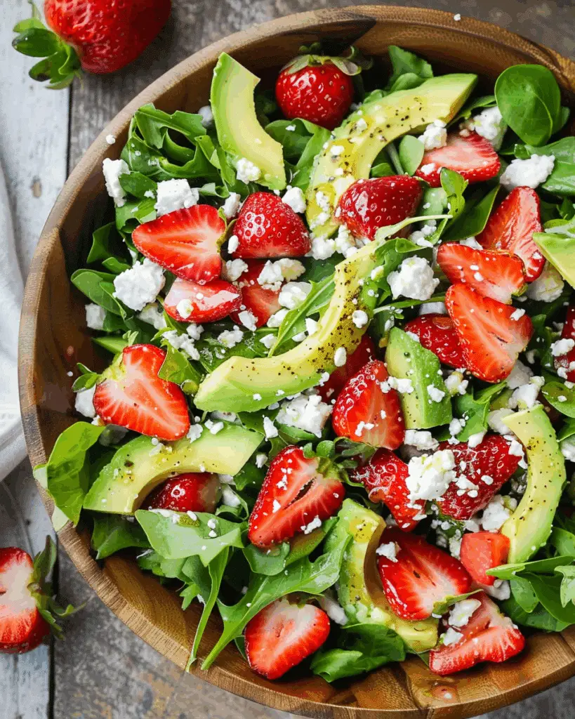 Easy Strawberry Goat Cheese Salad with Avocado