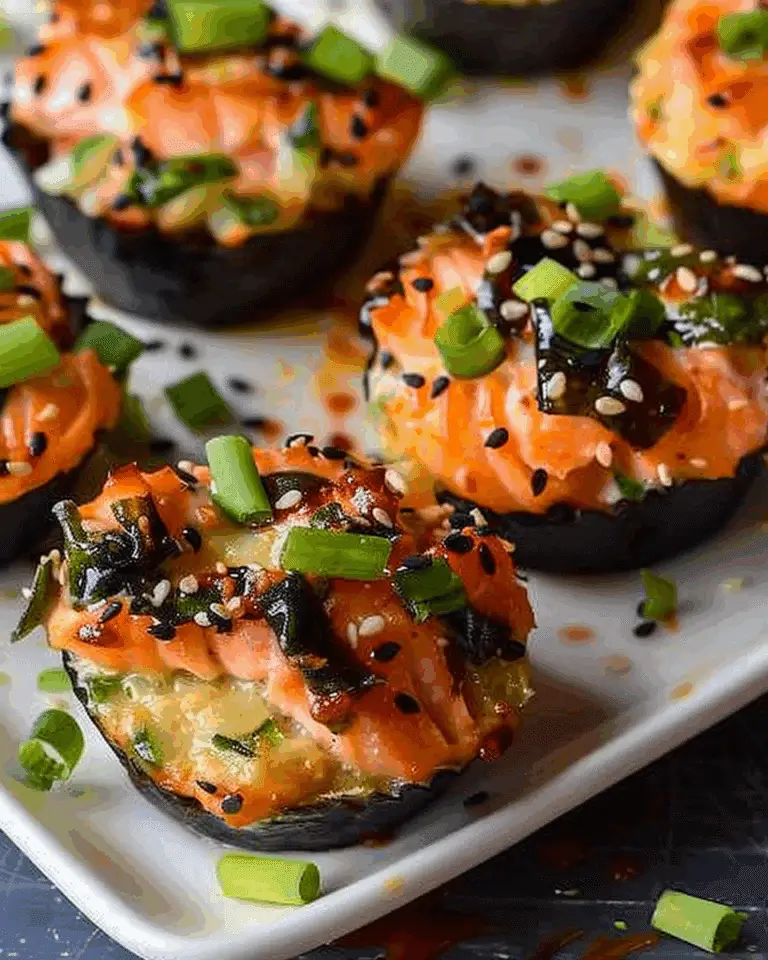 Spicy Baked Salmon Sushi Muffins 