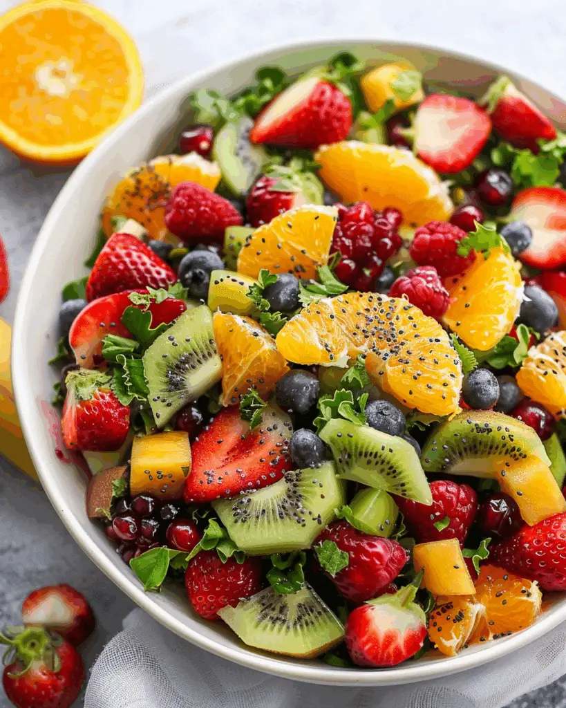Winter Fruit Salad with Orange Poppy Seed Dressing