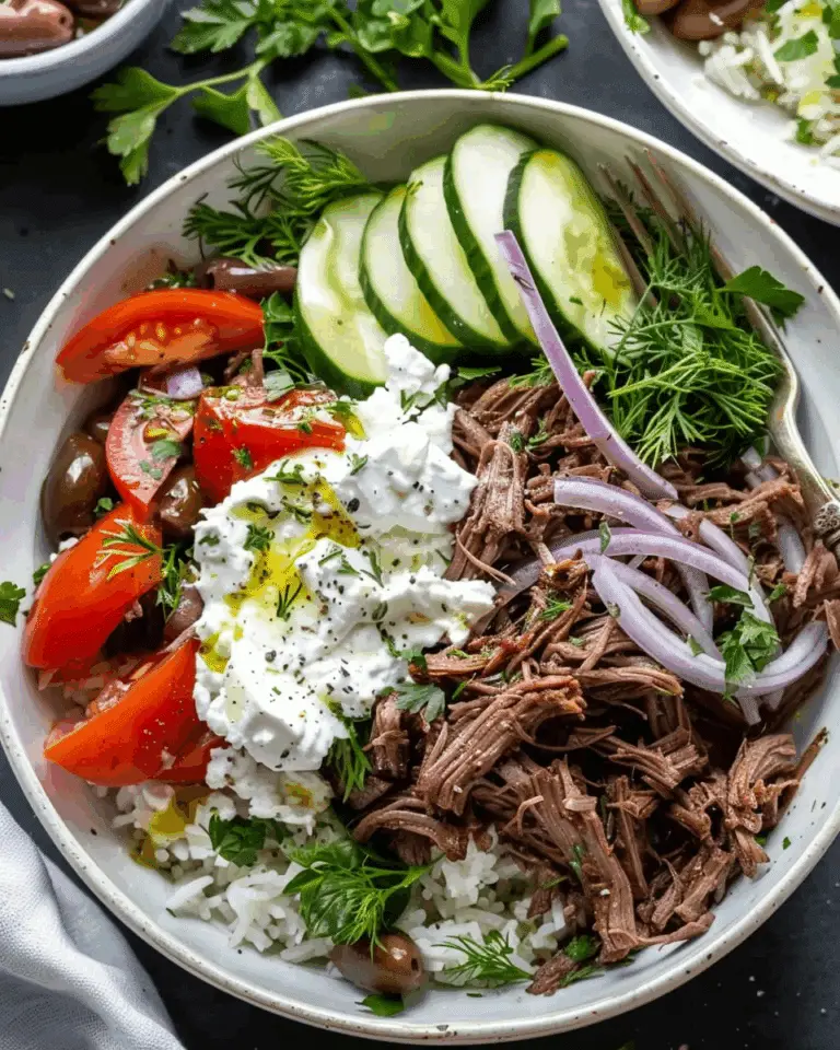 Instant Pot Shredded Greek Beef Bowls