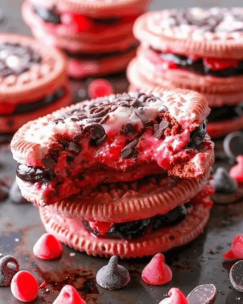 Strawberry Chocolate Chip Oreos