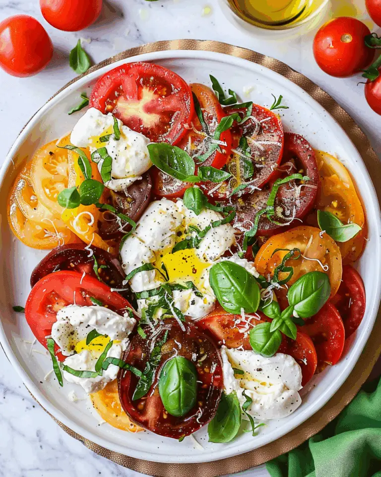 Summer Heirloom Tomato Burrata Caprese Salad