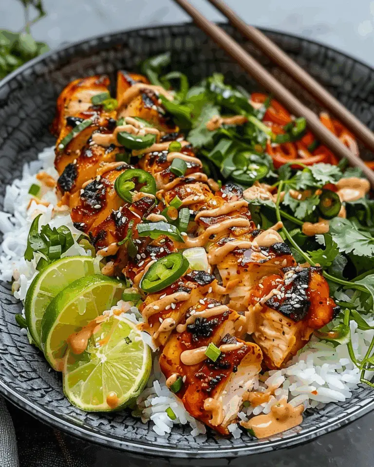 Sweet Chili Chicken Bowl with Coconut Lime Drizzle