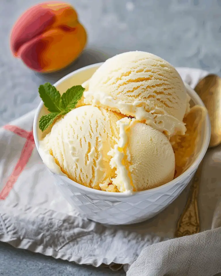 Homemade Peach Ice Cream