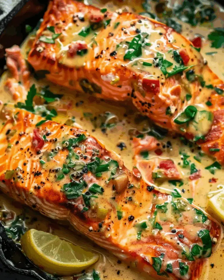 Salmon in Roasted Pepper Sauce