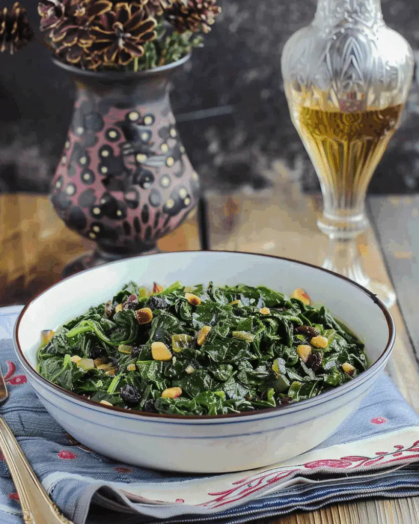 Spinach – Espinacas a la Catalana (Spinach with Pine Nuts and Raisins)