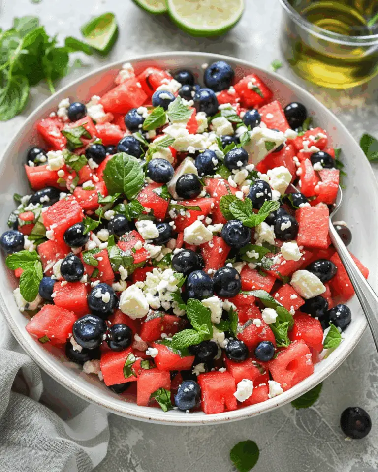 Watermelon Feta Salad with Blueberries