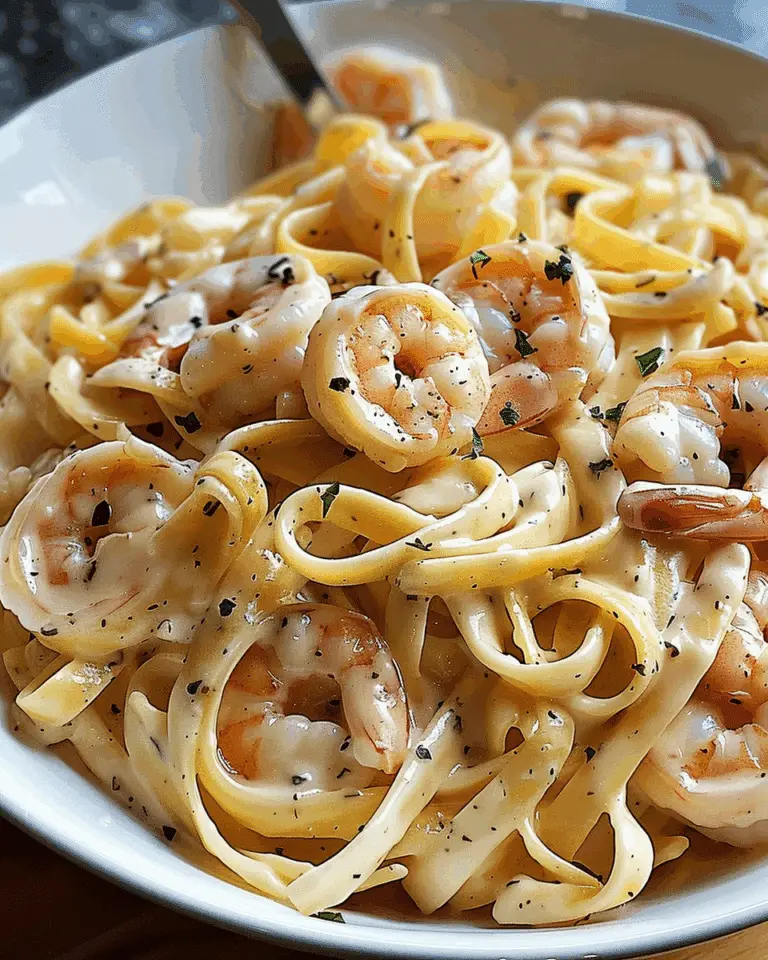 Creamy Shrimp Fettuccine Pasta with Homemade Alfredo Sauce