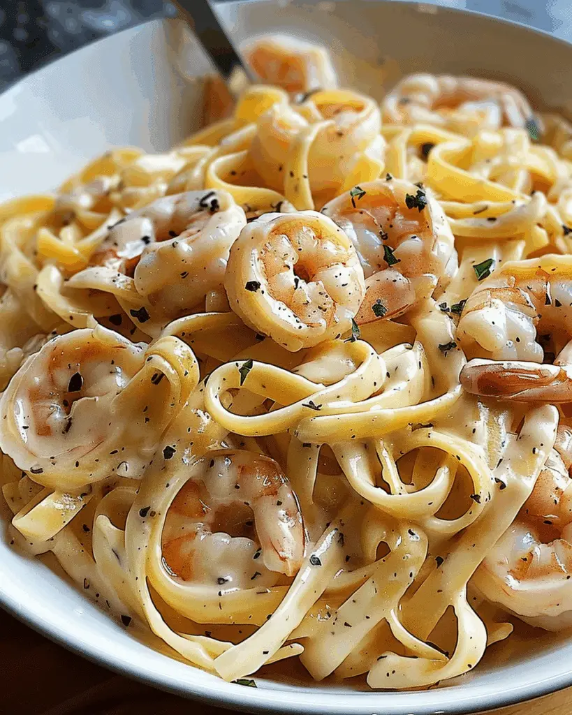 Creamy Shrimp Fettuccine Pasta with Homemade Alfredo Sauce