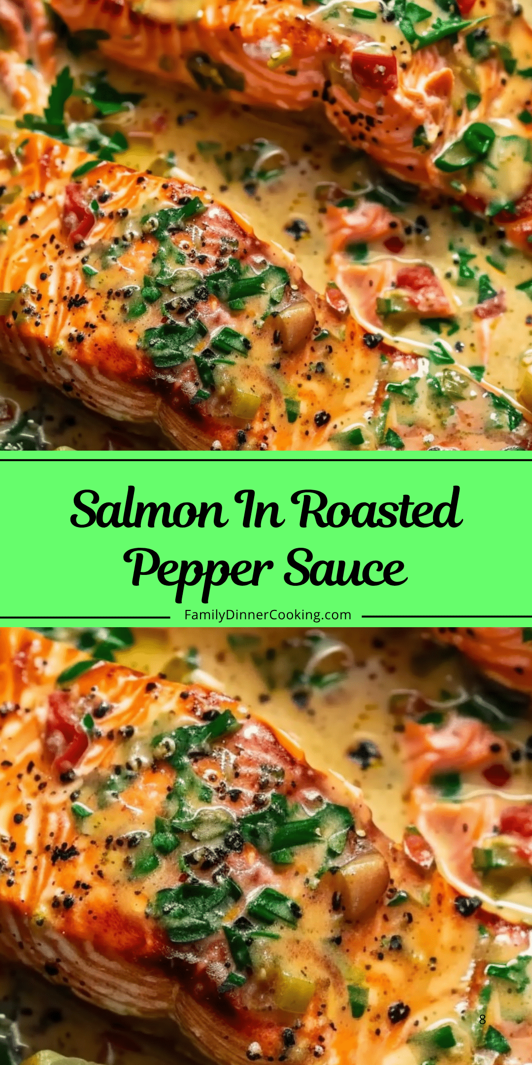 Salmon in Roasted Pepper Sauce | Family Dinner Cooking