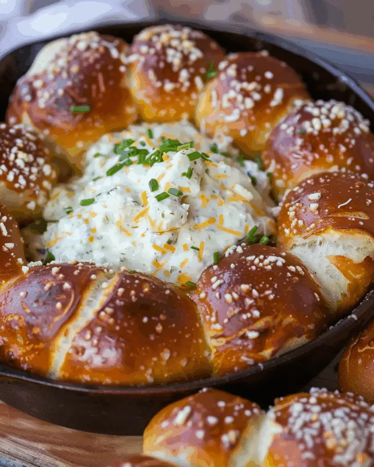 Pretzel Buns with Creamy Cheese Dip