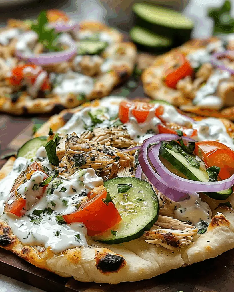 Tzatziki Chicken & Veggie Naan Pizza: A Flavorful Delight!