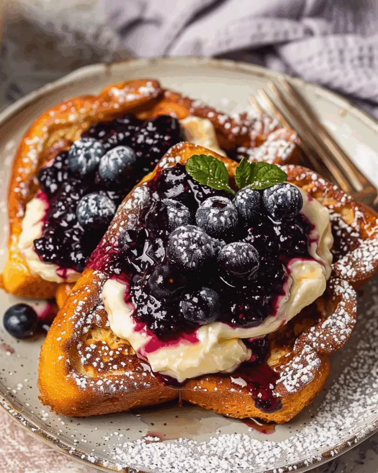 Brioche French Toast with Blueberry Compote & Crème Fraîche