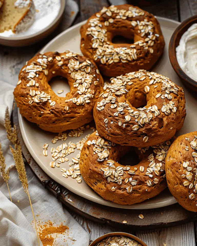 Homemade Pumpkin Oat Bagels