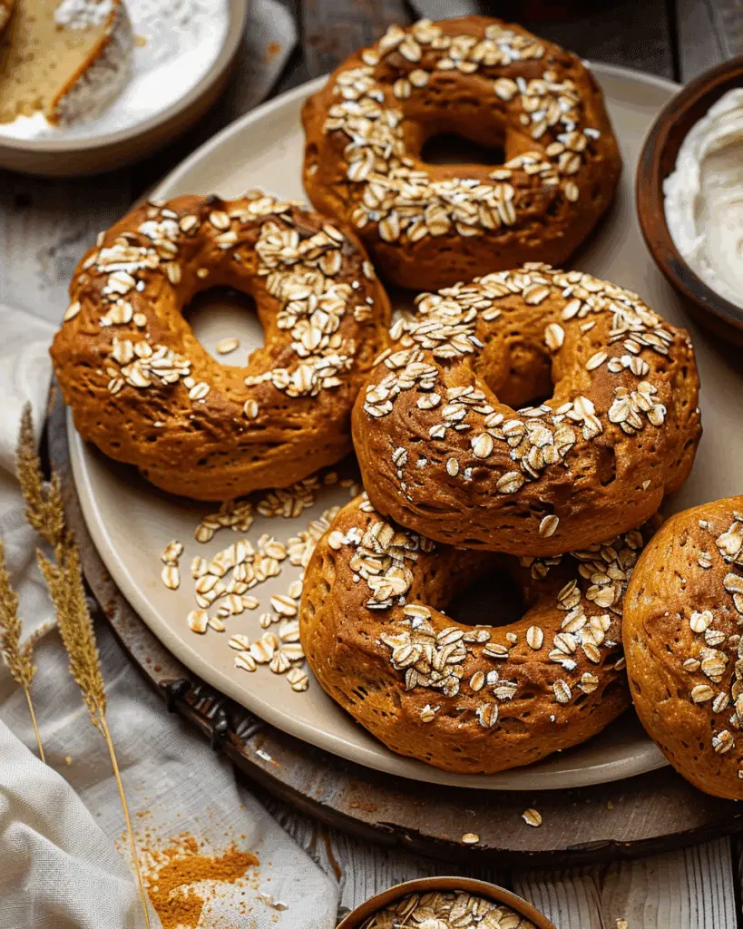 Homemade Pumpkin Oat Bagels