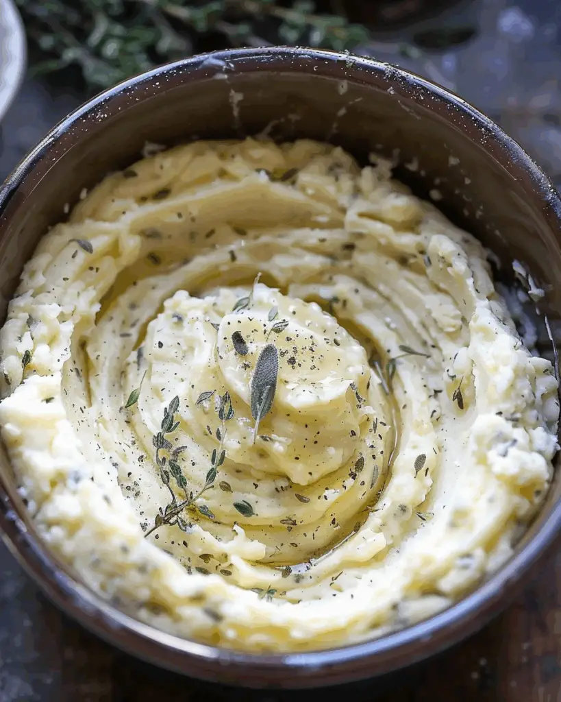 Perfect Sage Thyme Butter Whipped Potatoes