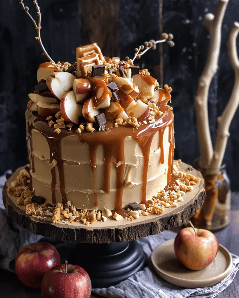 Salted Caramel Apple Snickers Cake