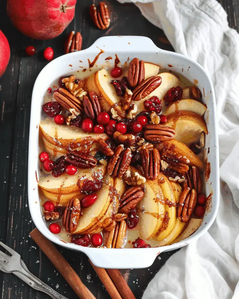 Baked Apples and Pears with Cranberries and Pecans