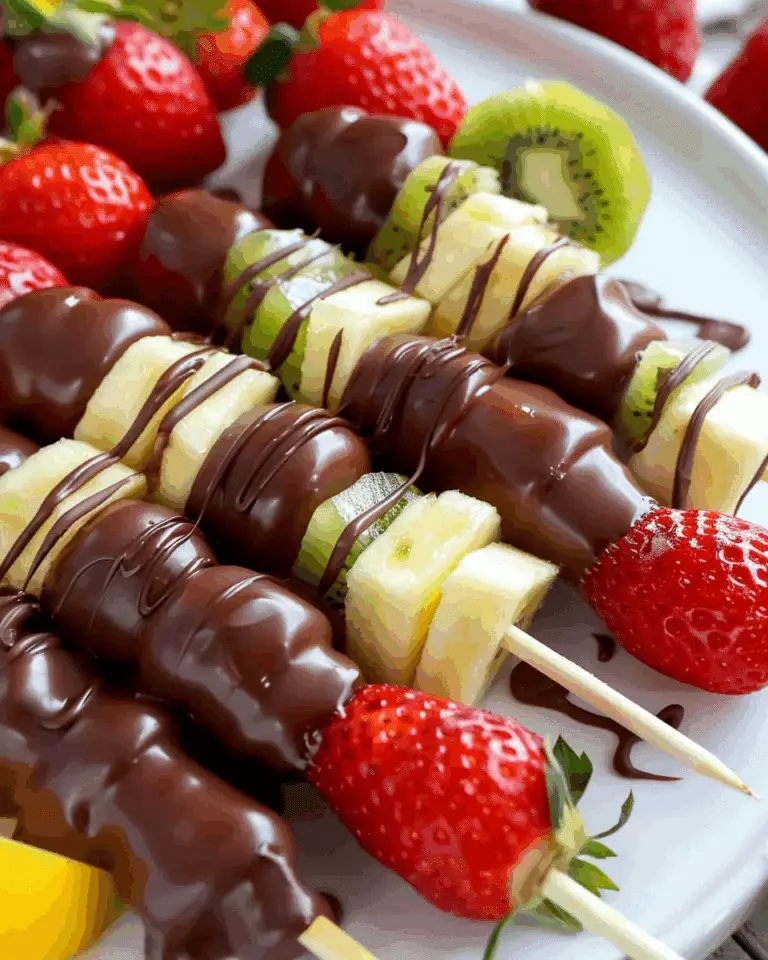 Chocolate Dipped Fruit Skewers
