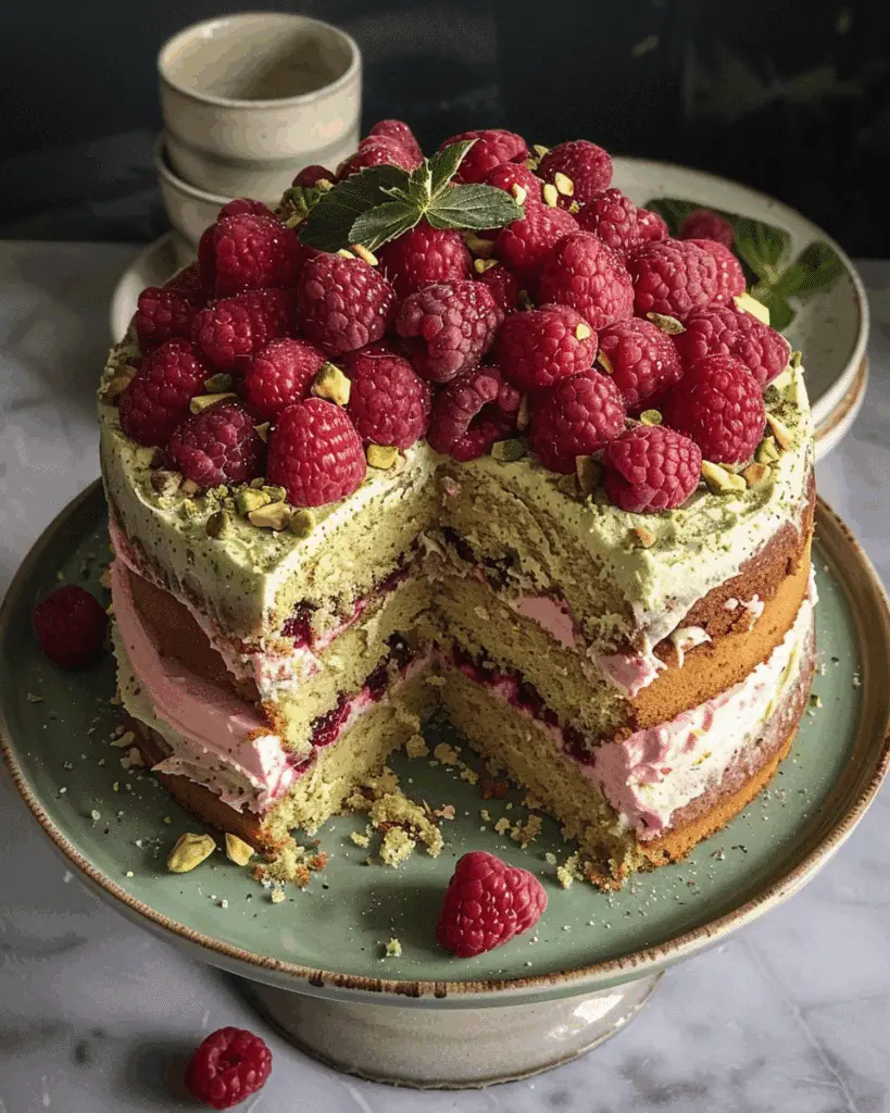 Pistachio Raspberry Cake