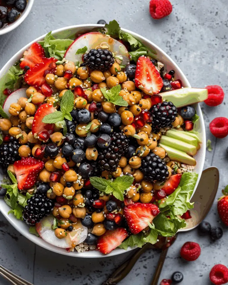 Triple Berry Chickpea Crunch Salad