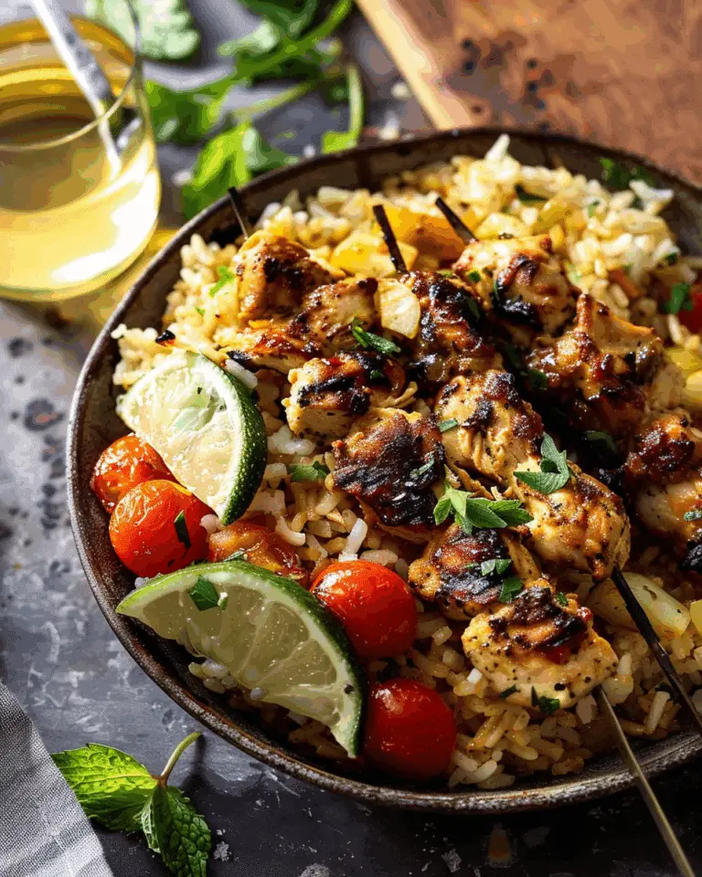 Chicken Souvlaki Rice Pilaf