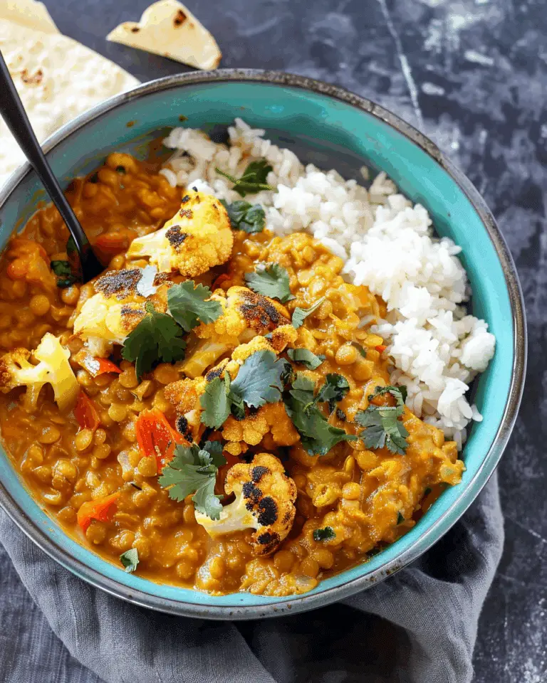 Coconut Curry Lentils and Cauliflower