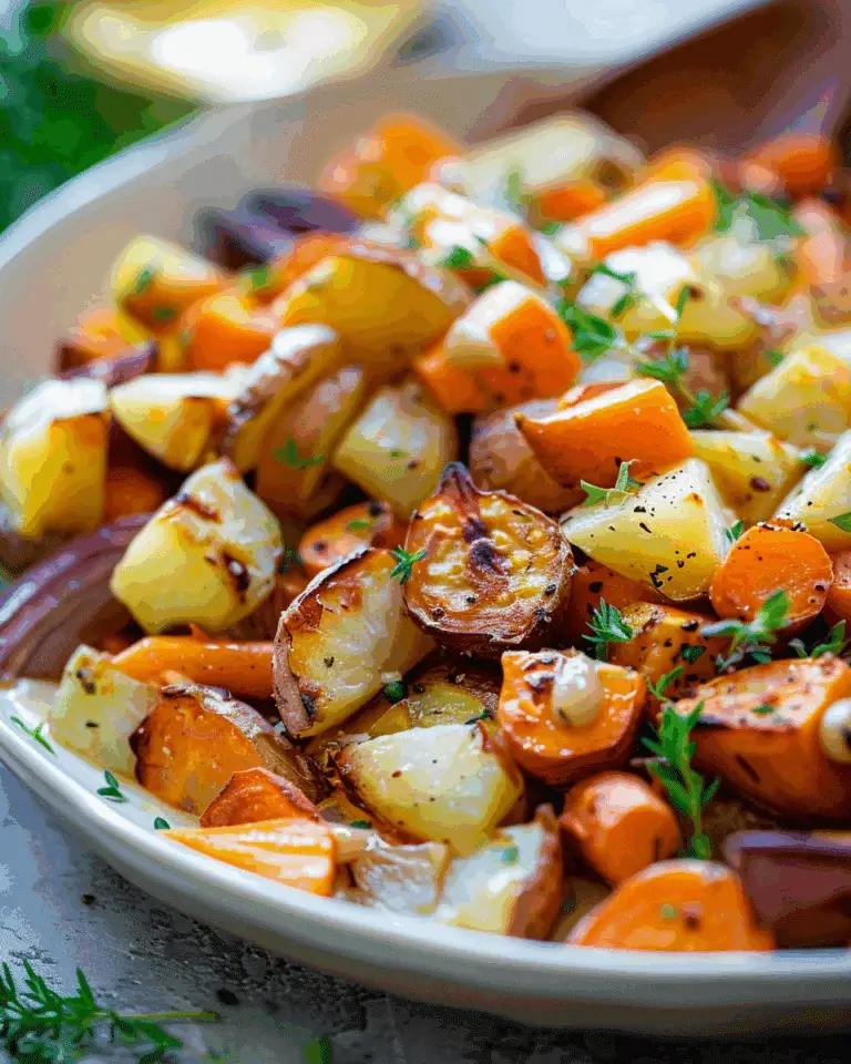 Roasted Root Vegetables with Honey-Dijon Drizzle