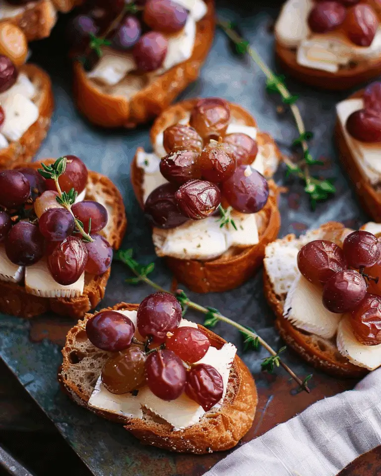 Roasted Grape Crostini with Brie and Fresh Thyme