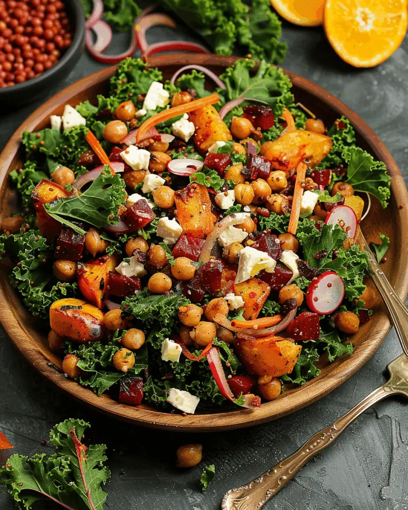 Fall Harvest BBQ Chickpea Kale Salad