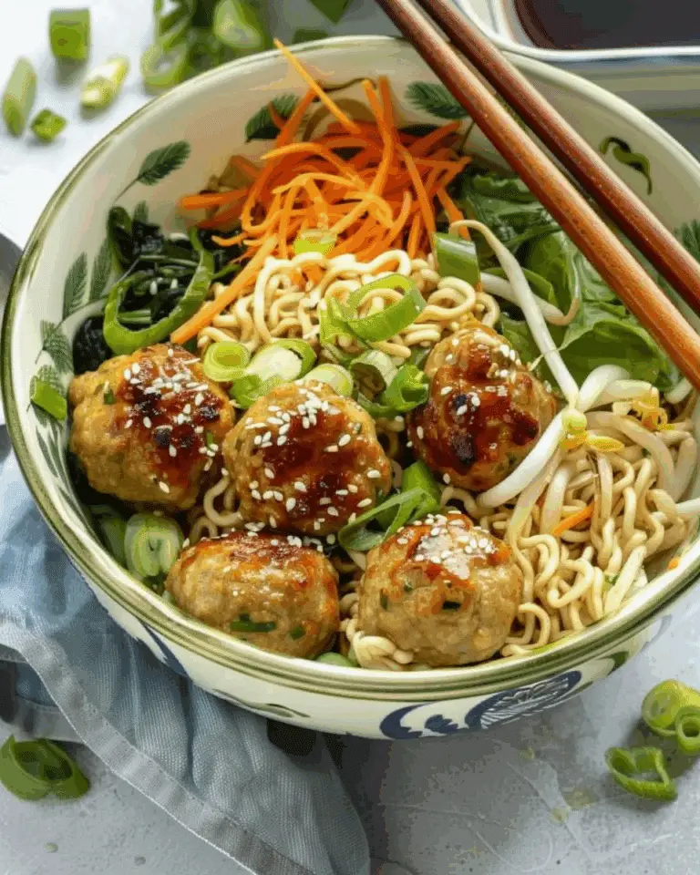 Ramen with Sesame Ginger Meatballs