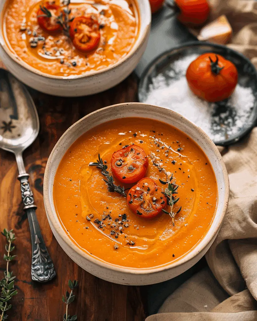 Creamy Roasted Garlic Tomato Soup
