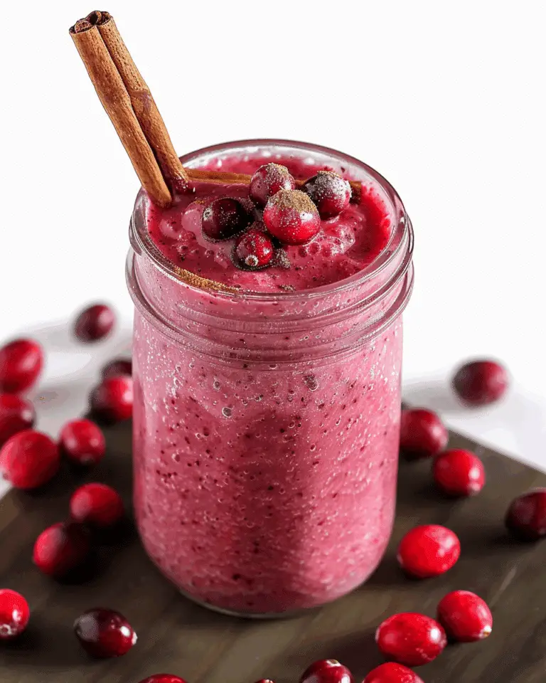 Fresh Cranberry Smoothie with Cinnamon and Pomegranate