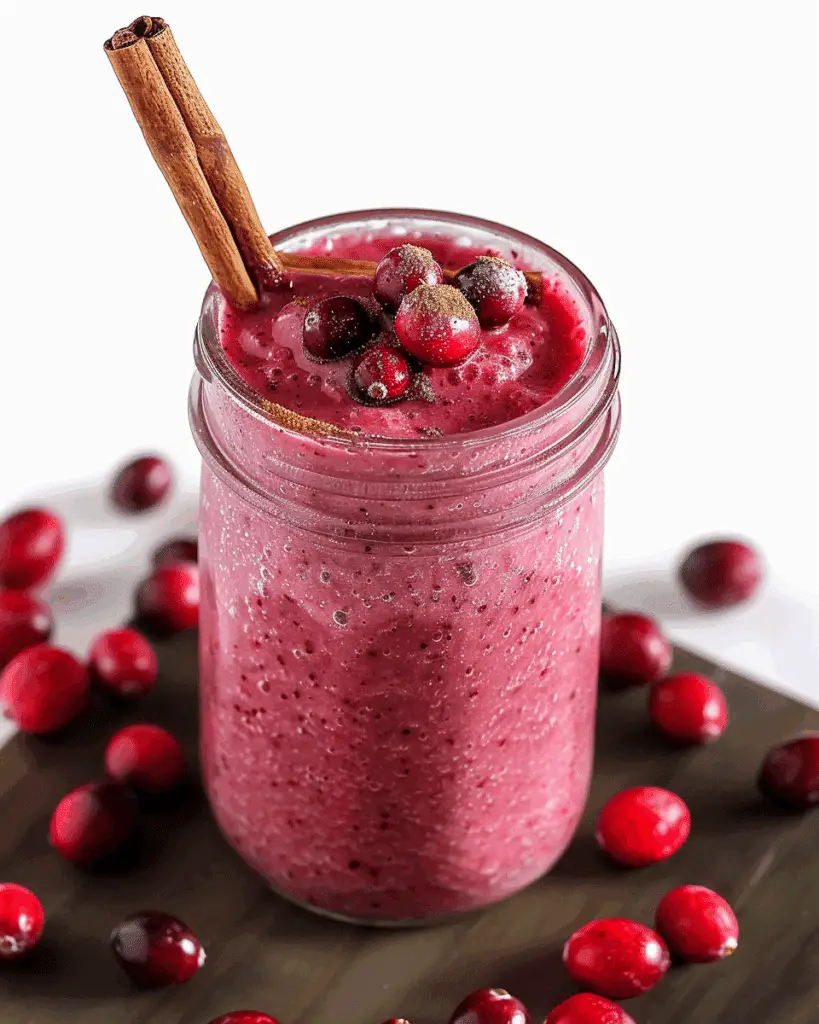 Fresh Cranberry Smoothie with Cinnamon and Pomegranate