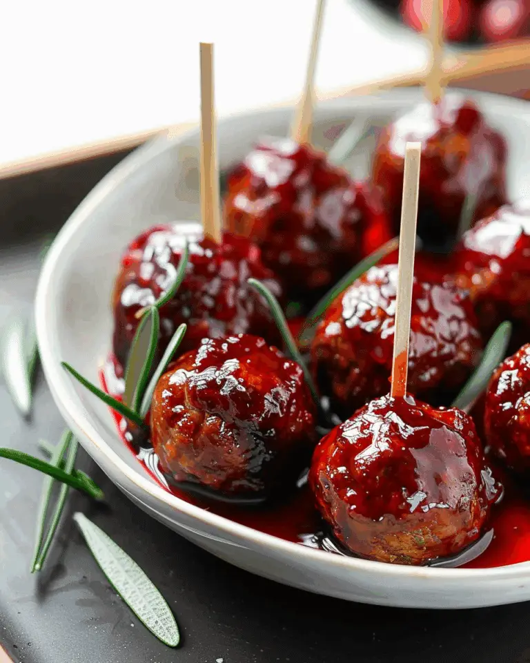 Vegan Cocktail Meatballs with Cranberry Sauce