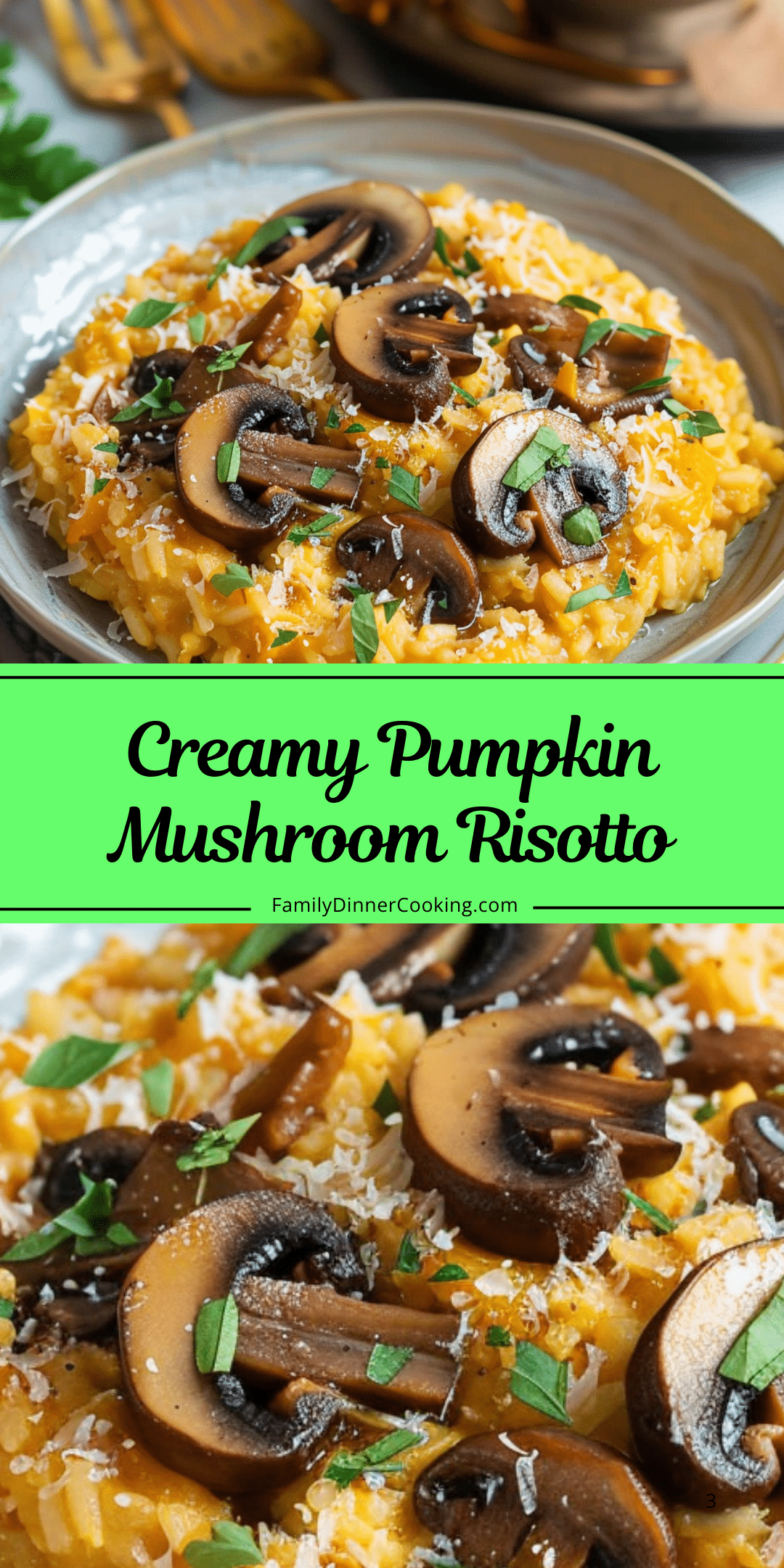Pumpkin Mushroom Risotto Family Dinner Cooking