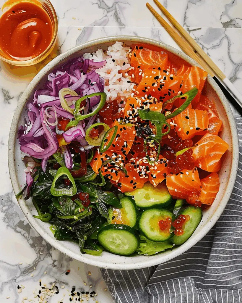Tabasco and Gochujang-Cured Salmon Poke Bowl