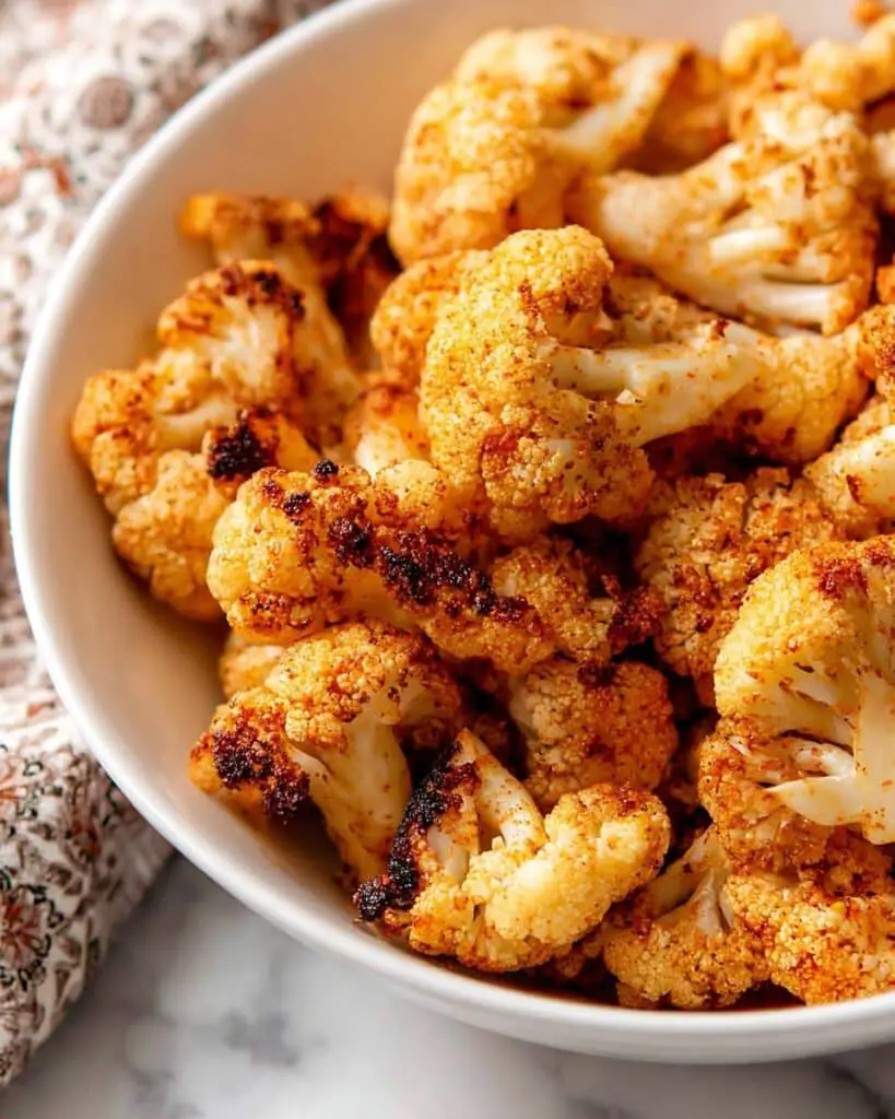 Crispy Roasted Cauliflower with Cheddar & Parmesan Recipe