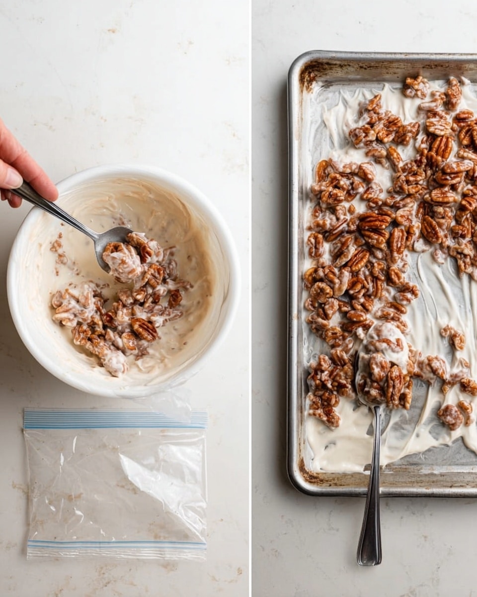 On the left, there is a clear plastic ziplock bag filled halfway with a light brown, fine powdery mixture placed on a white marbled surface. On the right, there is a speckled white ceramic bowl with a small spout, holding a mix of yellow and clear liquid, also on the same white marbled surface. The setup is bright and simple, showing the ingredients separately with a neutral background. Photo taken with an iphone --ar 4:5 --v 7