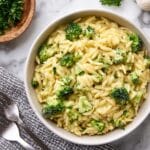 Creamy One-Pot Broccoli Cheddar Orzo Recipe