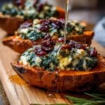Creamy Ricotta & Spinach Stuffed Sweet Potatoes with Balsamic Recipe