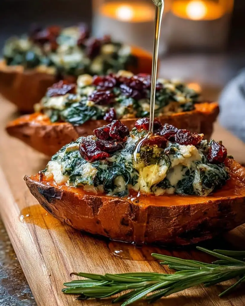 Creamy Ricotta & Spinach Stuffed Sweet Potatoes with Balsamic Recipe
