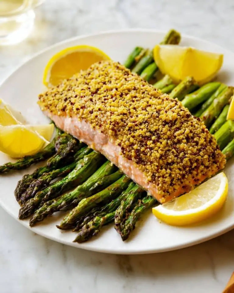 Easy Mustard Baked Salmon and Asparagus Recipe
