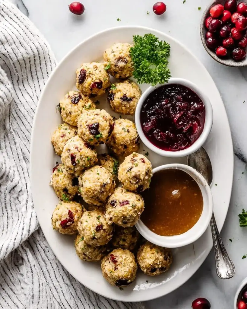 Cranberry Turkey Stuffing Balls Recipe