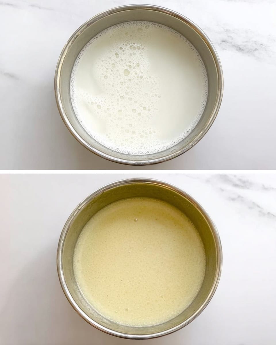 A small clay pot filled with a smooth, creamy yellow dessert topped with thin red strands of saffron and small bits of green pistachio pieces, sitting on a square piece of textured beige burlap cloth. The scene is set on a white marbled surface with scattered rose petals, almond, and dried flower bits around the pot. Photo taken with an iphone --ar 4:5 --v 7