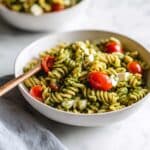 Pesto Pasta Salad with Cherry Tomatoes, Mozzarella, and Red Onion Recipe