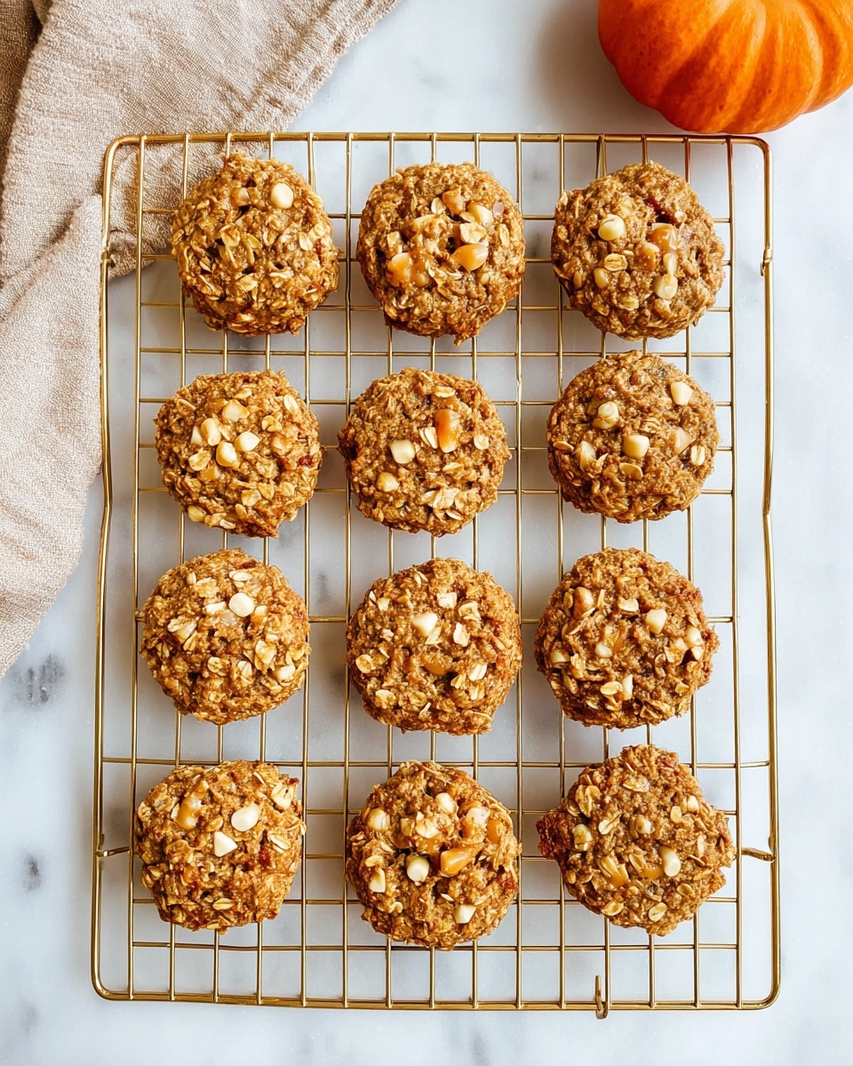 The image shows a group of oatmeal muffins with small apple pieces inside. Three muffins are placed on a white plate in the center, each drizzled with a light brown sauce on top. Surrounding the plate, more muffins are placed directly on a white marbled surface, some plain without sauce. To the side, there are thin slices of apple and a cinnamon stick lying flat. The muffins have a rough, textured surface showing oats and small apple chunks in a golden-brown color. Photo taken with an iphone --ar 4:5 --v 7