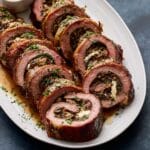 Creamy Mushroom and Provolone Stuffed Flank Steak Roll-Ups Recipe