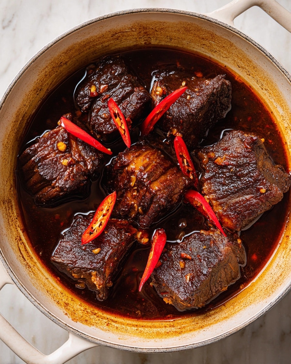 The image shows a soft white folded bun filled with layers starting at the bottom with shredded white and purple cabbage mixed with orange carrot strips, creating a colorful, crunchy base. On top of the vegetables, there is a generous serving of dark brown shredded meat glazed with a shiny sauce and sprinkled with small white sesame seeds. The bun is placed on a white plate with blue floral patterns, and some green herbs are visible on the side. The setting is on a white marbled surface. photo taken with an iphone --ar 4:5 --v 7